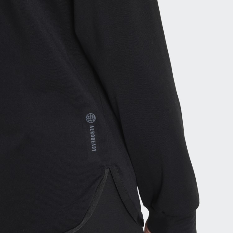 Top De Treino Preto Adidas Techfit Aeroready Quente Com Zíper