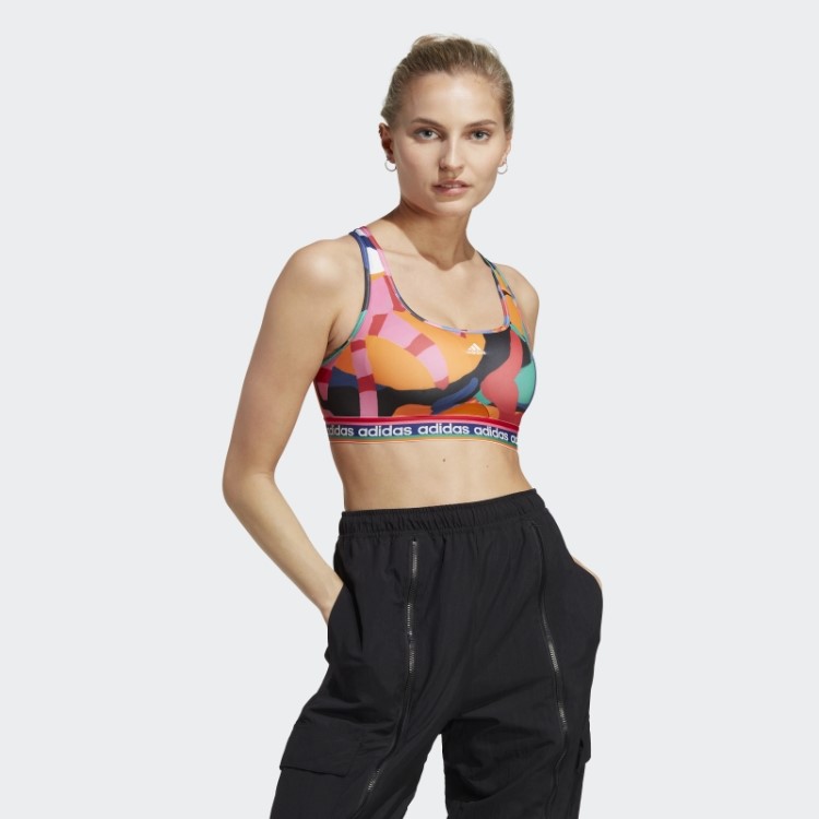 Adidas X Farm Rio Sutiã De Suporte Médio Fashion Verde Ousado