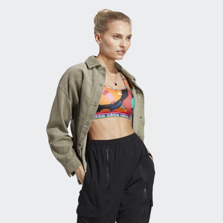 Adidas X Farm Rio Sutiã De Suporte Médio Fashion Verde Ousado