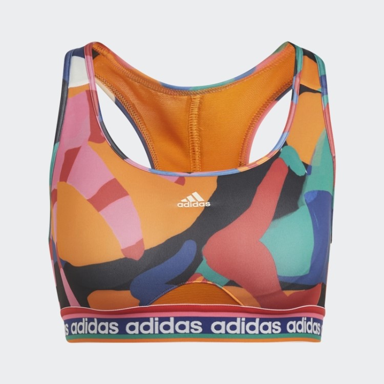 Adidas X Farm Rio Sutiã De Suporte Médio Fashion Verde Ousado