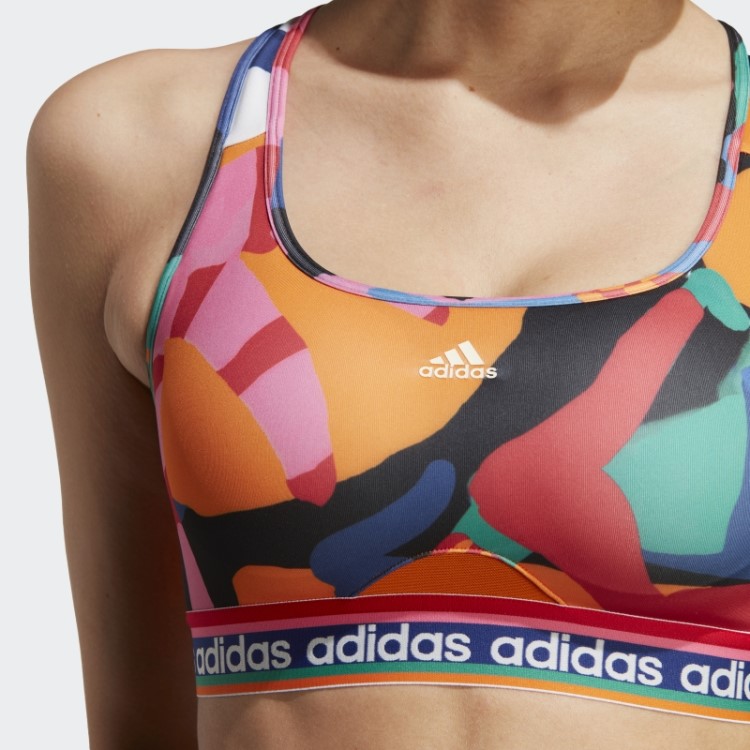 Adidas X Farm Rio Sutiã De Suporte Médio Fashion Verde Ousado