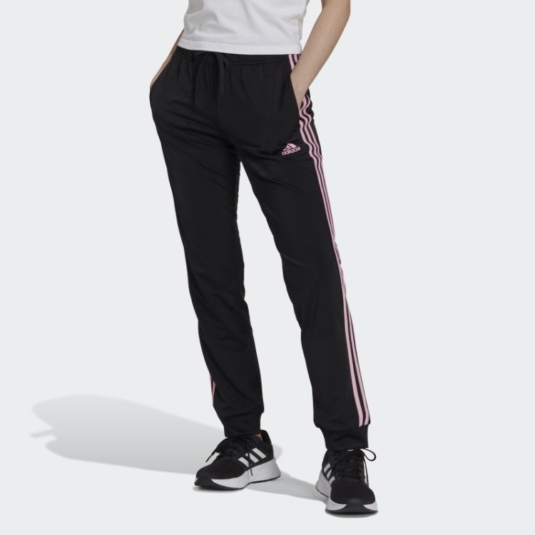 Calça Adidas Primegreen Essentials Warm-up Slim Cônica Com As Três Listras Rosa Verdadeiro