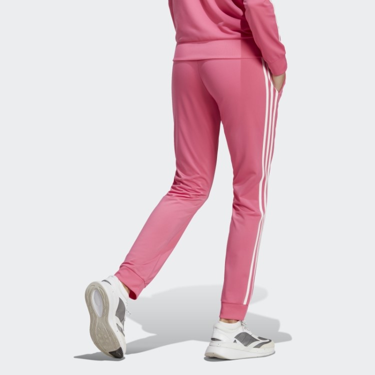 Adidas Magenta Primegreen Essentials Warm-up Calça Esportiva Slim Cônica Com As Três Listras