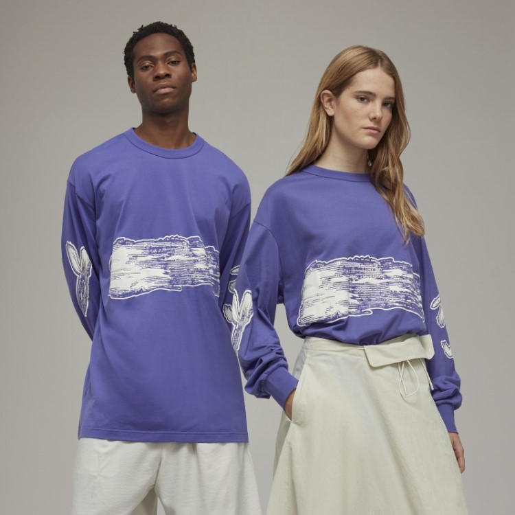 Adidas Y-3 Graphic Logo Camiseta Manga Longa Estilosa