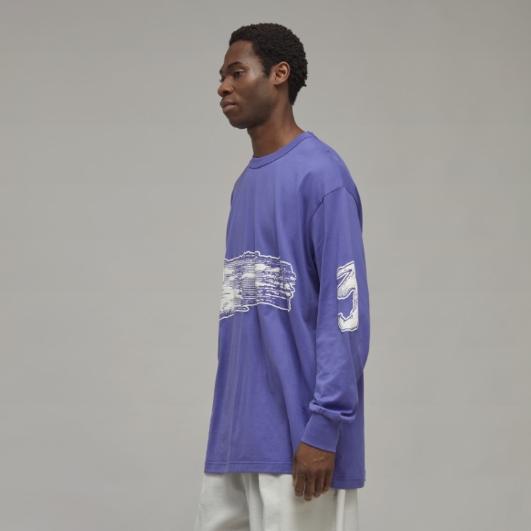 Adidas Y-3 Graphic Logo Camiseta Manga Longa Estilosa