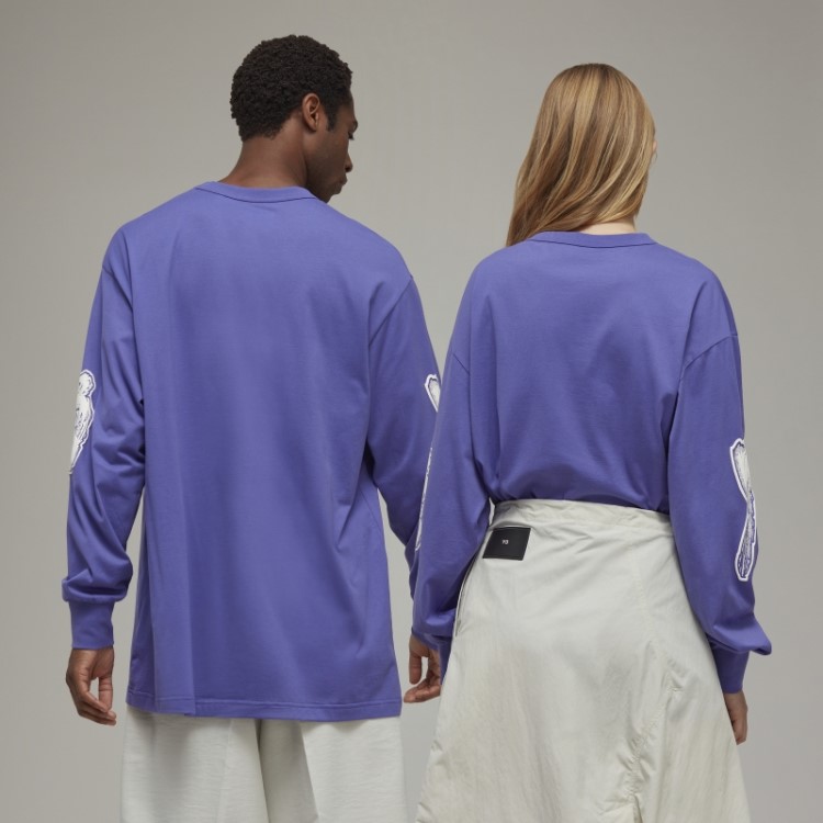 Adidas Y-3 Graphic Logo Camiseta Manga Longa Estilosa