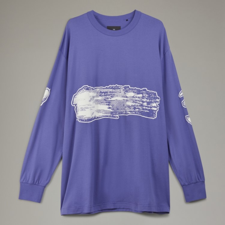 Adidas Y-3 Graphic Logo Camiseta Manga Longa Estilosa