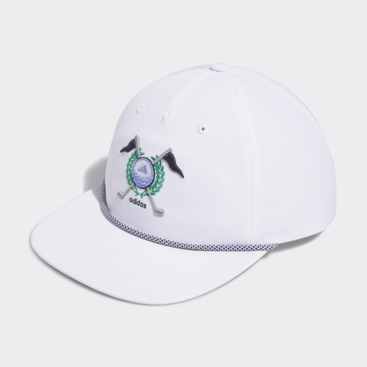 Boné Retrô Branco Com Cinco Painéis Adidas