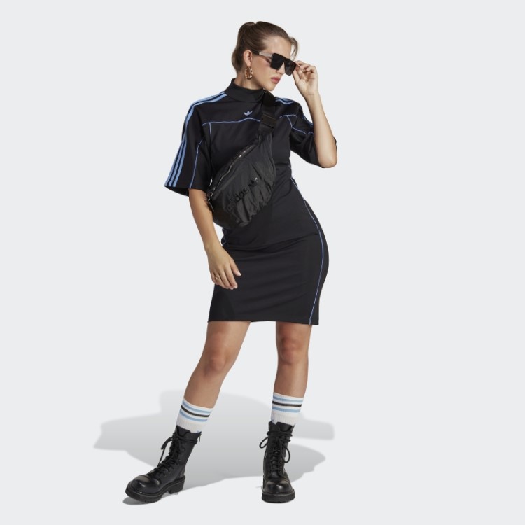 Vestido Justo Com Linha De Corte Adidas Preto