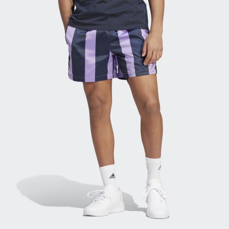 Shorts De Cetim Violeta Adidas