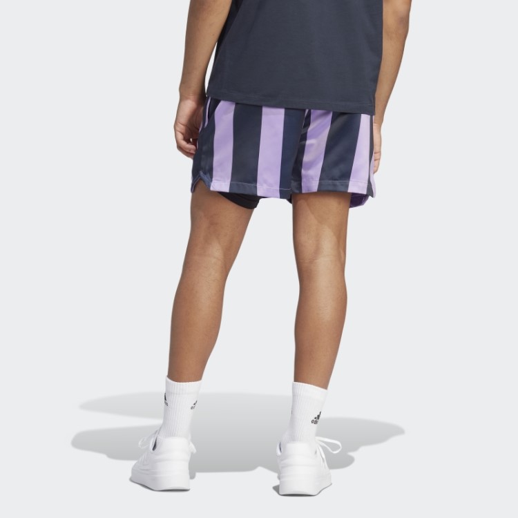 Shorts De Cetim Violeta Adidas