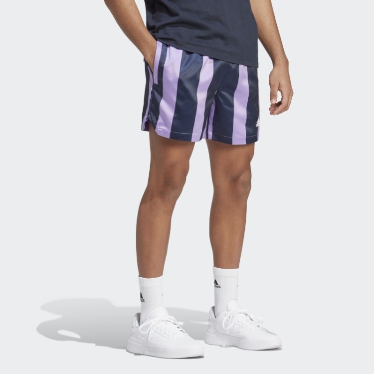Shorts De Cetim Violeta Adidas