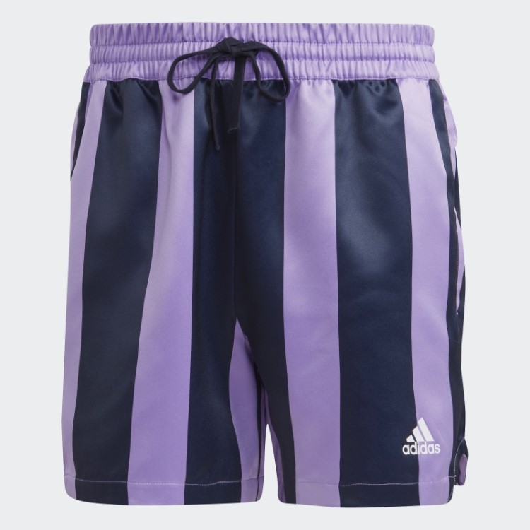 Shorts De Cetim Violeta Adidas