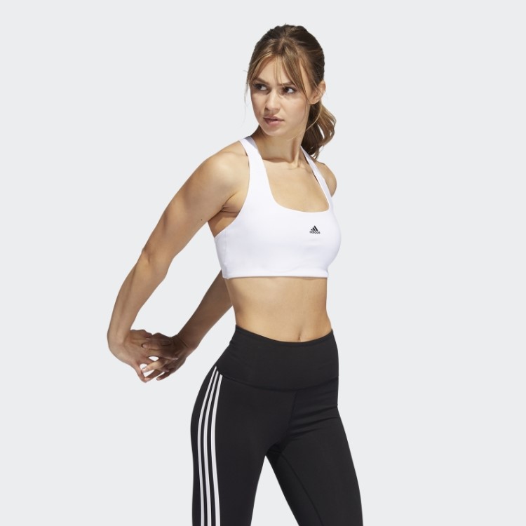 Sutiã De Treinamento De Suporte Médio Powerimpact Branco Adidas