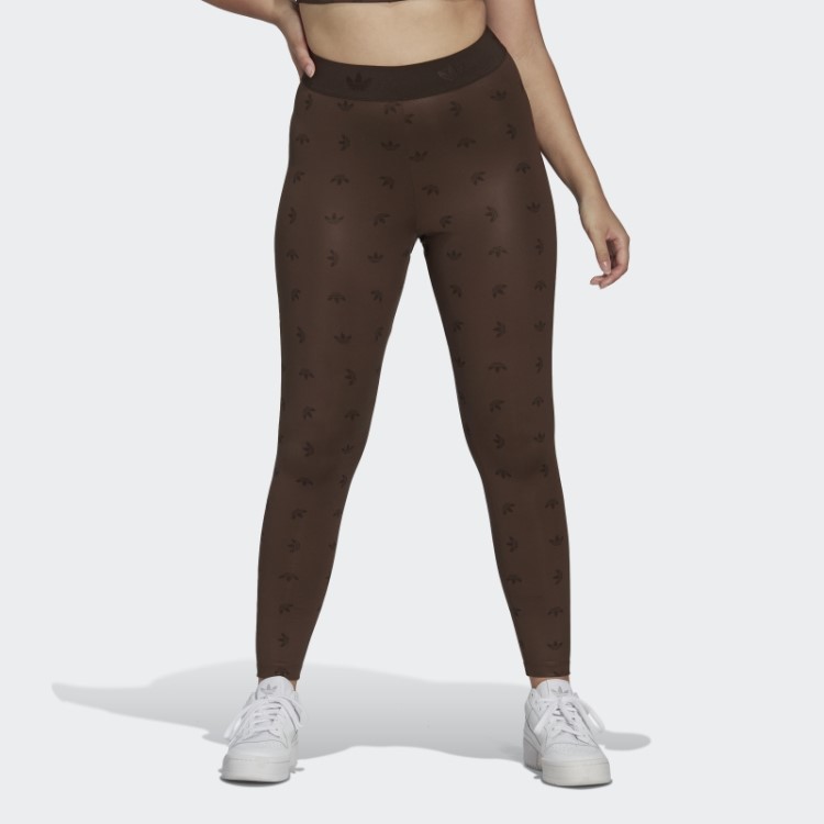 Legging Adidas 7/8 Cintura Alta Com Estampa Allover Marrom