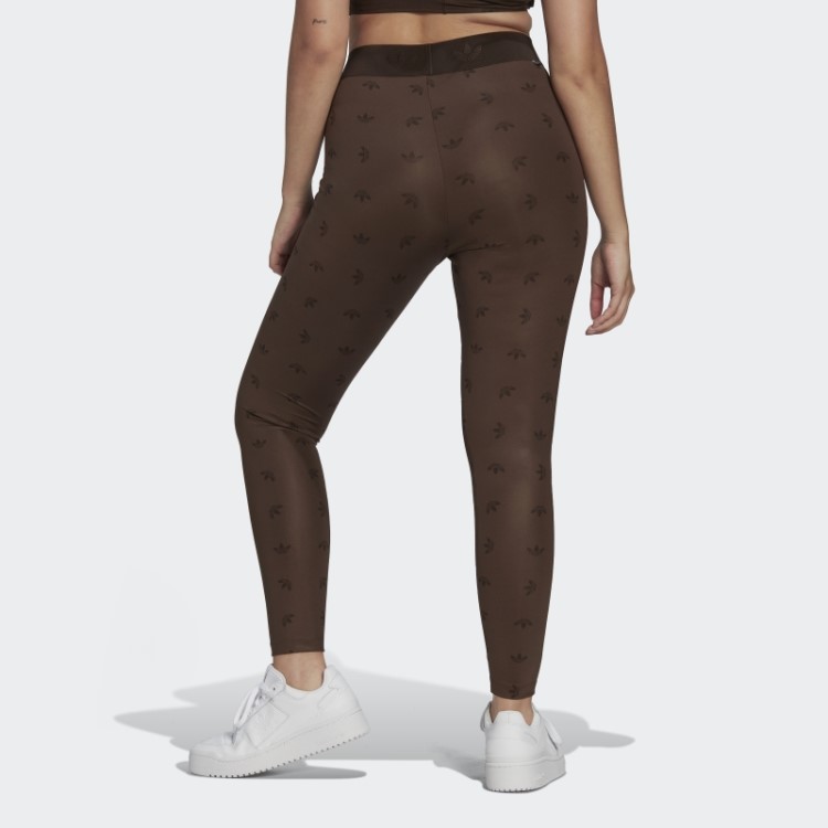 Legging Adidas 7/8 Cintura Alta Com Estampa Allover Marrom