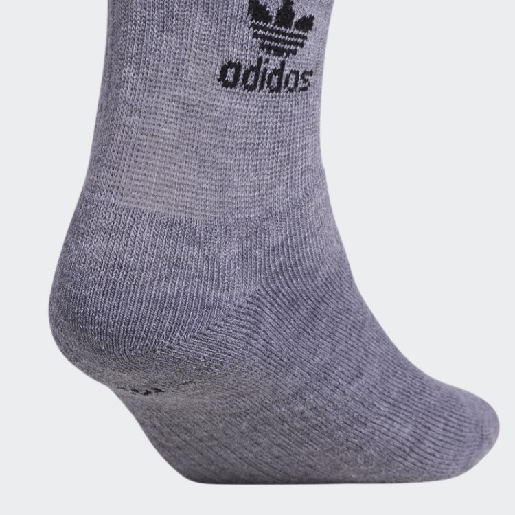 Meia Adidas Trefoil 6 Pares Cinza Médio
