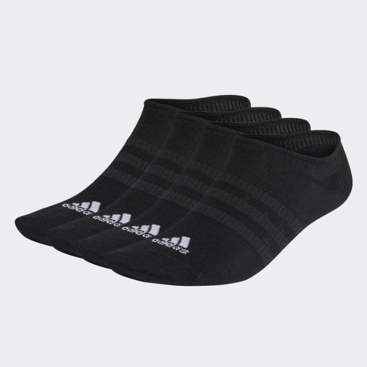 Meias Pretas Finas E Leves No-show 3 Pares Adidas