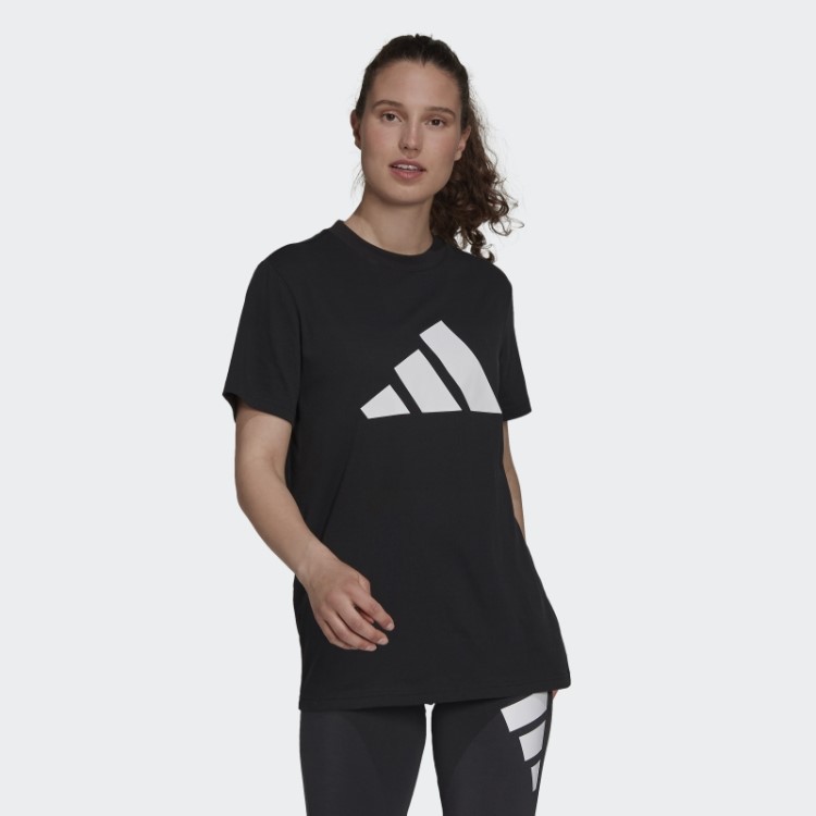 Adidas Sportswear ícones Do Futuro Logotipo Gráfico Camiseta Moda Preto