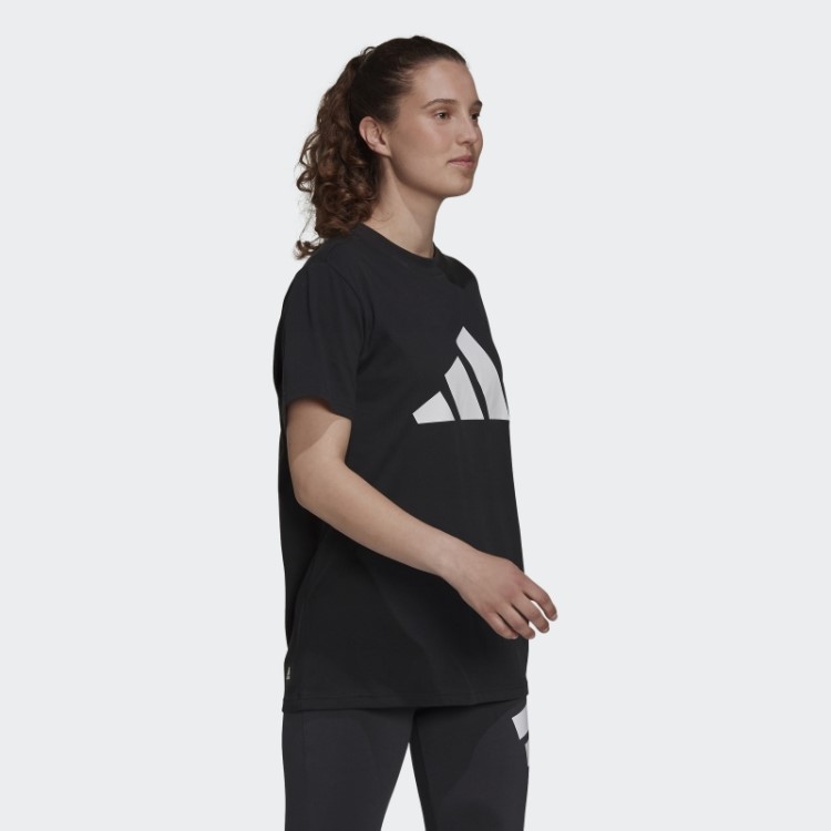 Adidas Sportswear ícones Do Futuro Logotipo Gráfico Camiseta Moda Preto