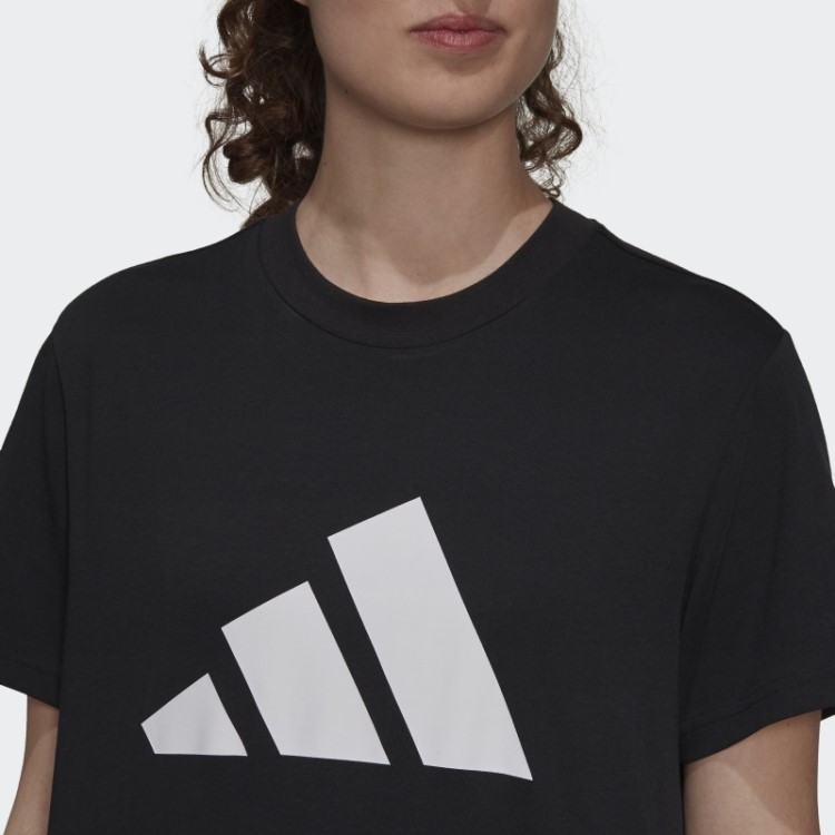 Adidas Sportswear ícones Do Futuro Logotipo Gráfico Camiseta Moda Preto