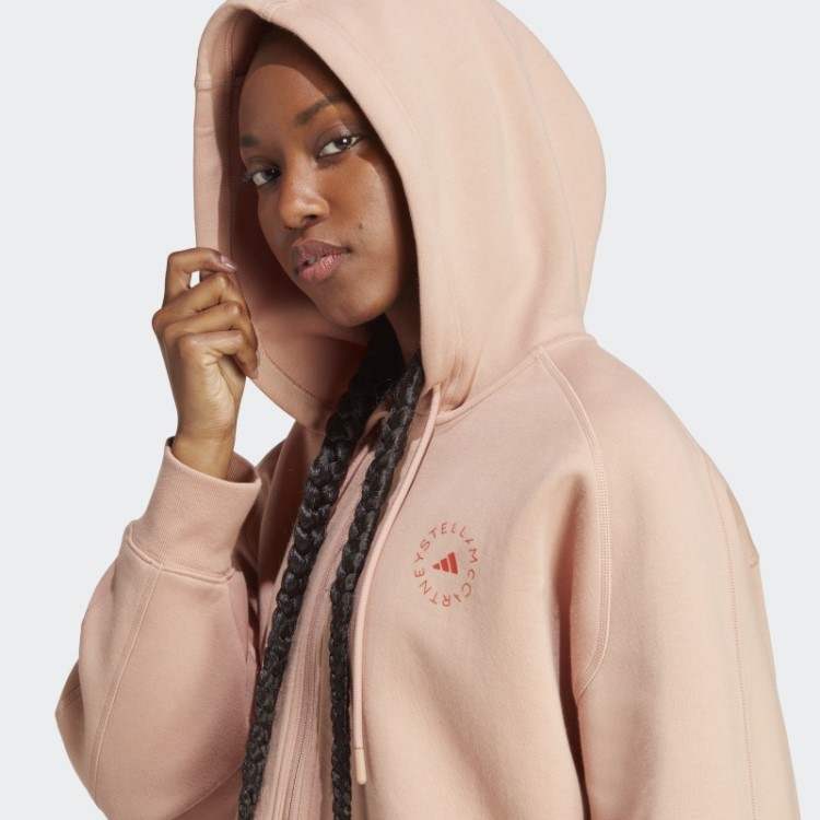 Moletom Com Capuz Cropped Adidas By Stella Mccartney Da Moda Amêndoa Macia