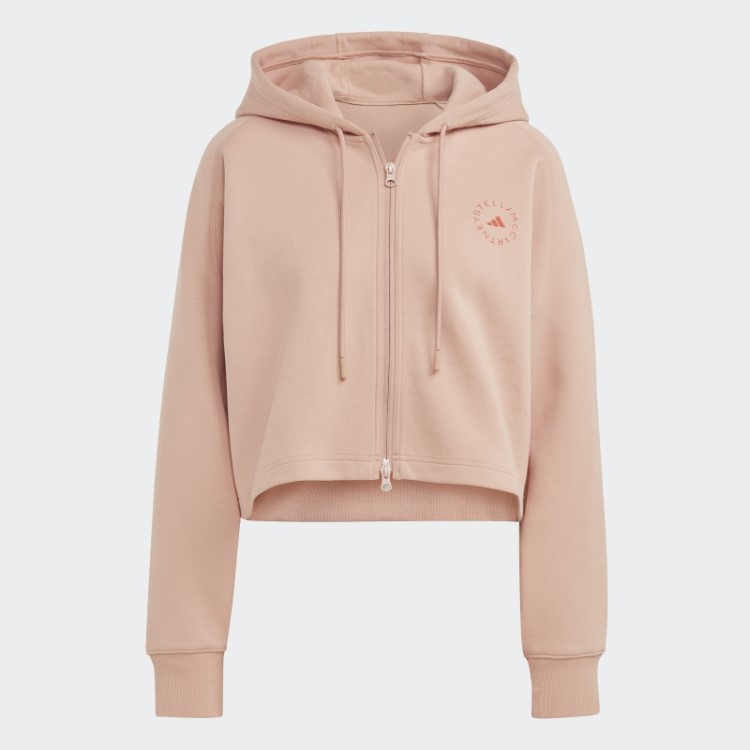 Moletom Com Capuz Cropped Adidas By Stella Mccartney Da Moda Amêndoa Macia