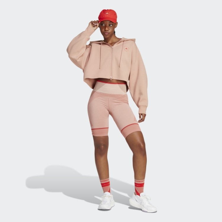 Moletom Com Capuz Cropped Adidas By Stella Mccartney Da Moda Amêndoa Macia