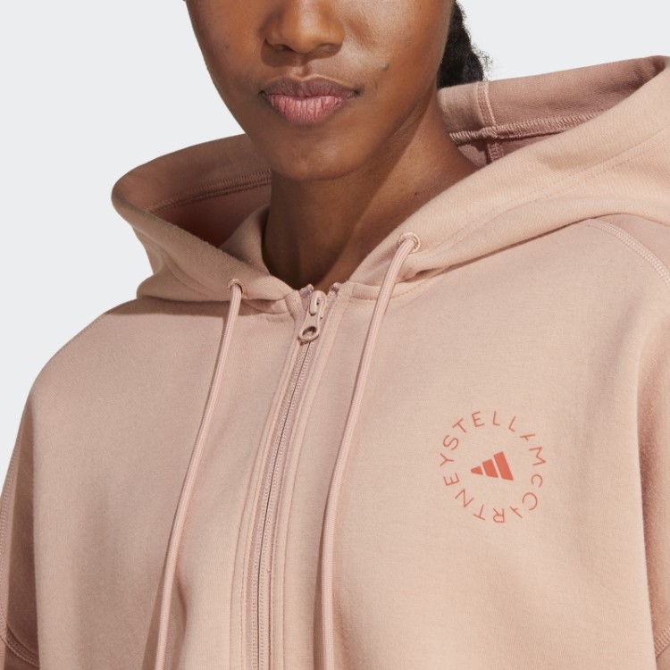 Moletom Com Capuz Cropped Adidas By Stella Mccartney Da Moda Amêndoa Macia