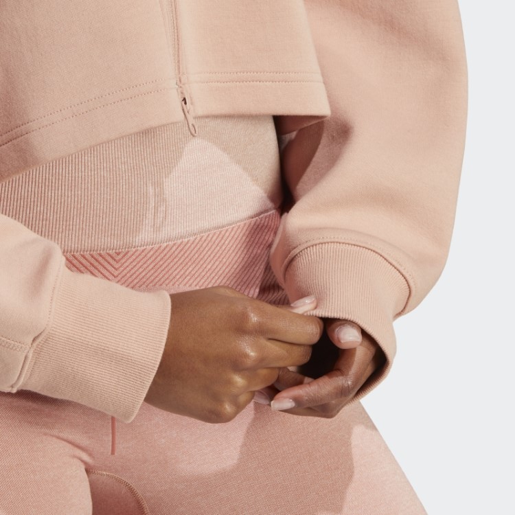 Moletom Com Capuz Cropped Adidas By Stella Mccartney Da Moda Amêndoa Macia