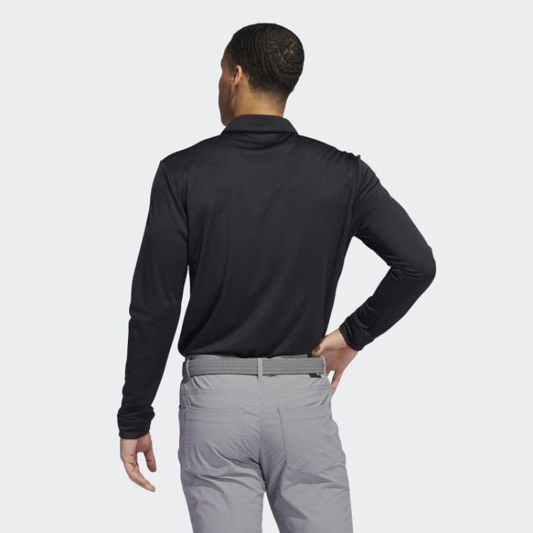 Camisa Polo Manga Longa Adidas Preta