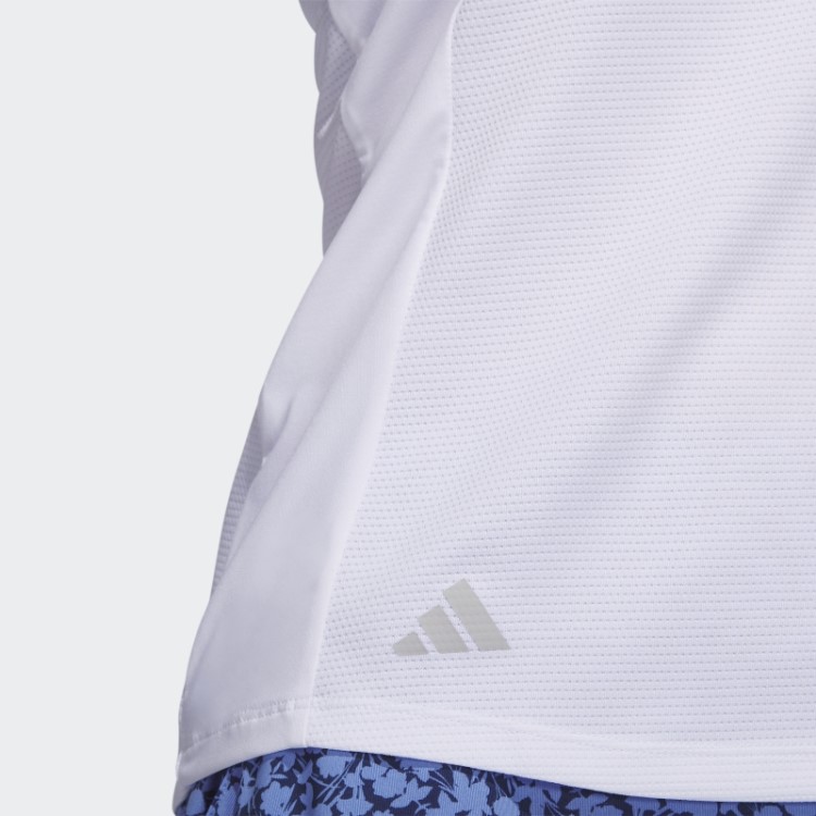 Camisa Polo De Golfe Sem Mangas Textura Adidas Branco