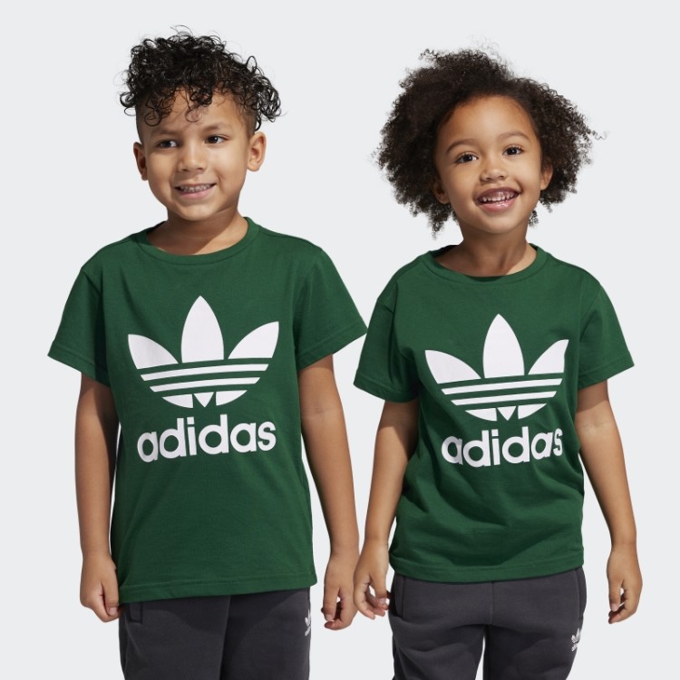 Camiseta Adicolor Com Trevo Verde Escuro Adidas