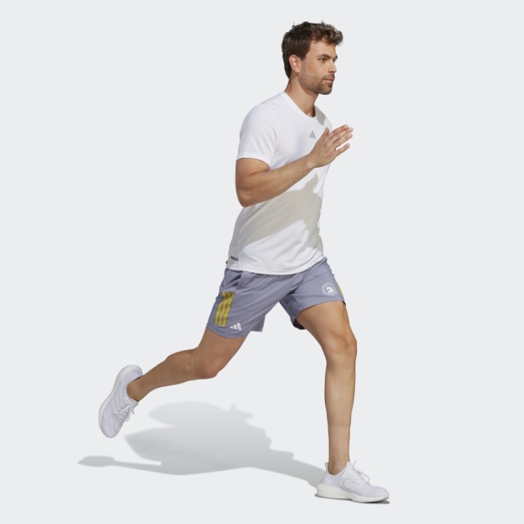 Adidas Silver Violeta Boston Marathon 2023 Possui Os Shorts De Corrida