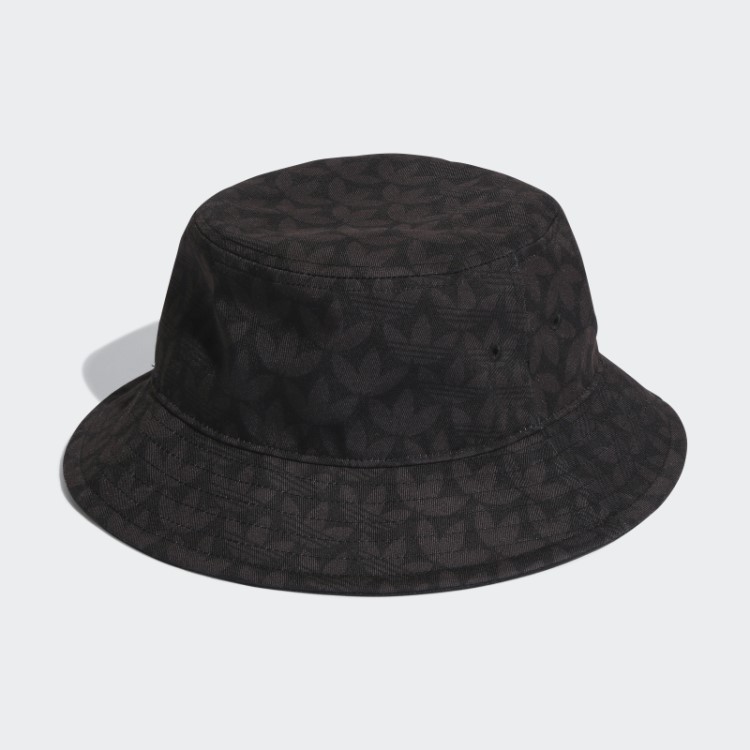 Chapéu Bucket Com Estampa Monograma Adidas Preto