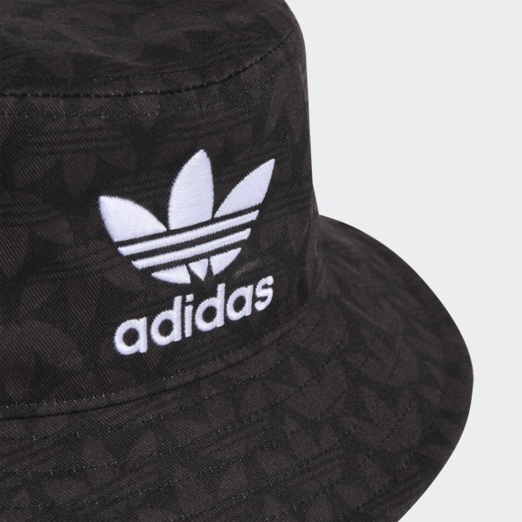 Chapéu Bucket Com Estampa Monograma Adidas Preto