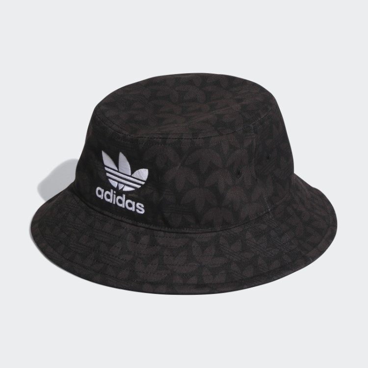 Chapéu Bucket Preto Com Estampa De Monograma Adidas