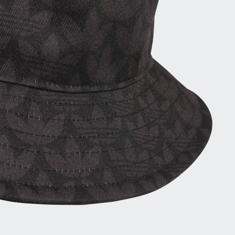 Chapéu Bucket Preto Com Estampa De Monograma Adidas