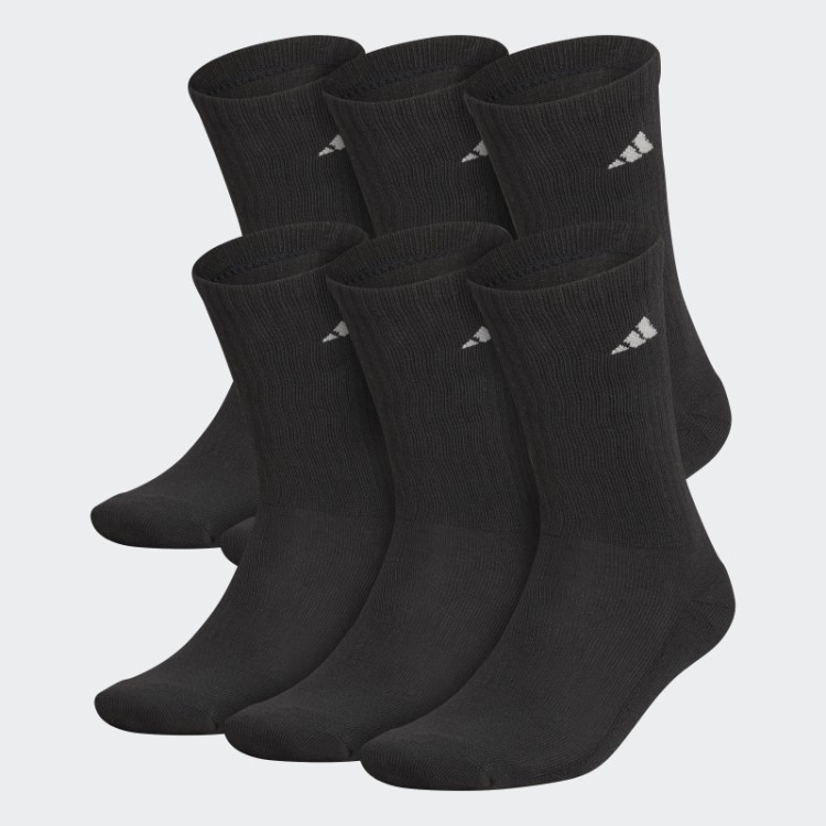 Meias Pretas Adidas Com Amortecimento Atlético 6 Pares