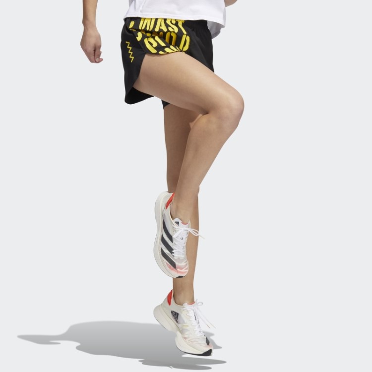 Bermuda De Corrida Rápida Adidas Preta Com Cueca Interna