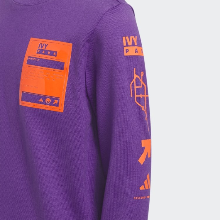 Adidas Camiseta Estampada Manga Longa Roxa