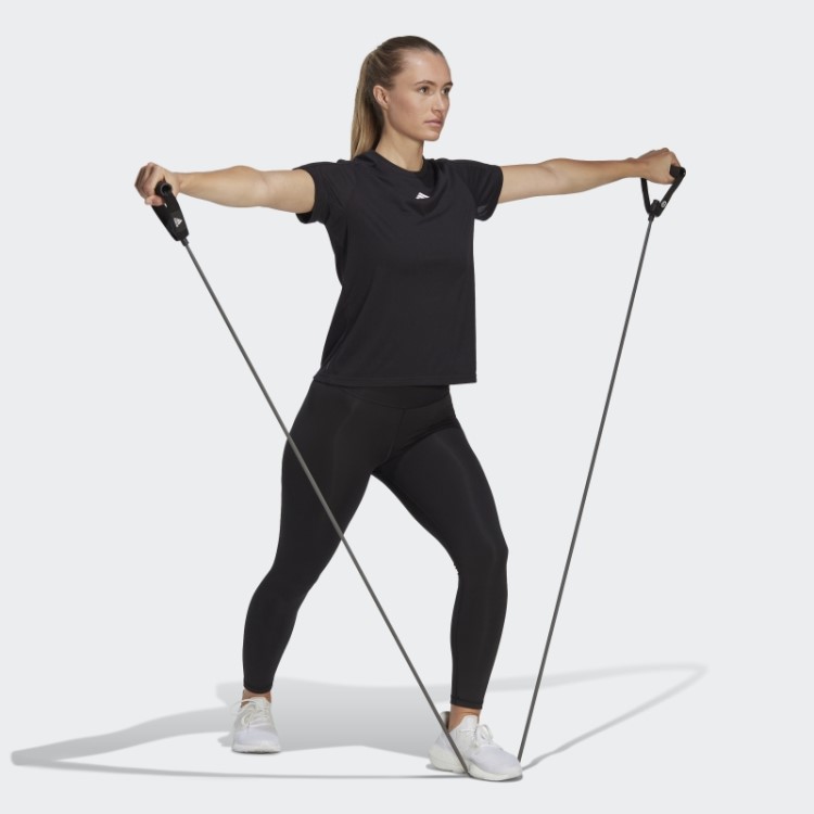 Aeroready Train Essentials Minimal Branding Camiseta Preta Com Gola Redonda Adidas