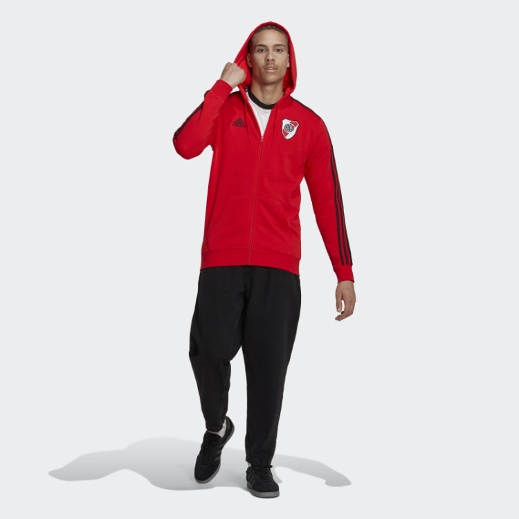 Moletom Vermelho Com As Três Listras Adidas River Plate
