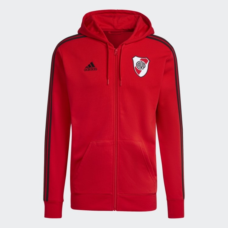 Moletom Vermelho Com As Três Listras Adidas River Plate