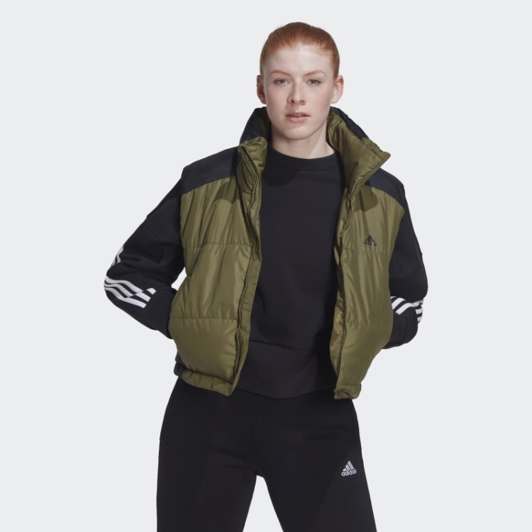 Colete Isolado Com As Três Listras Verde-oliva Adidas