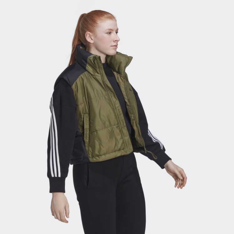 Colete Isolado Com As Três Listras Verde-oliva Adidas