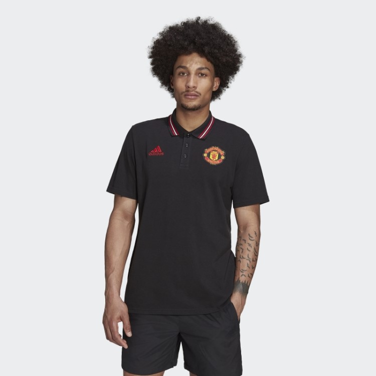 Manchester United Camisa Polo Dna Preta Adidas