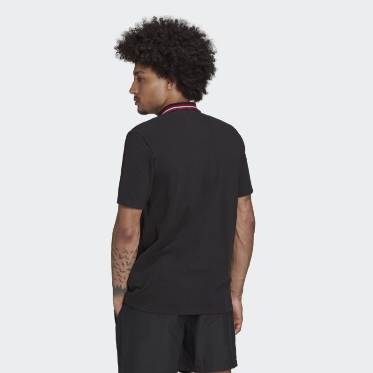 Manchester United Camisa Polo Dna Preta Adidas