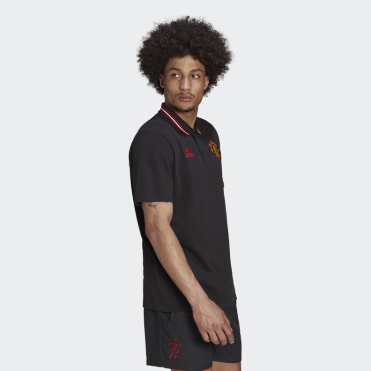 Manchester United Camisa Polo Dna Preta Adidas