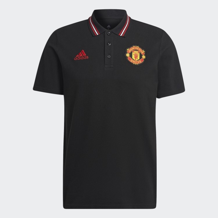 Manchester United Camisa Polo Dna Preta Adidas